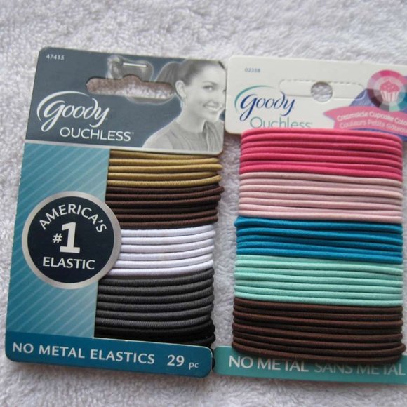 29 Goody Ouchless Java Bean Thin Skinny No Metal Elastic Hair Bands Ponytailers - Picture 6 of 6
